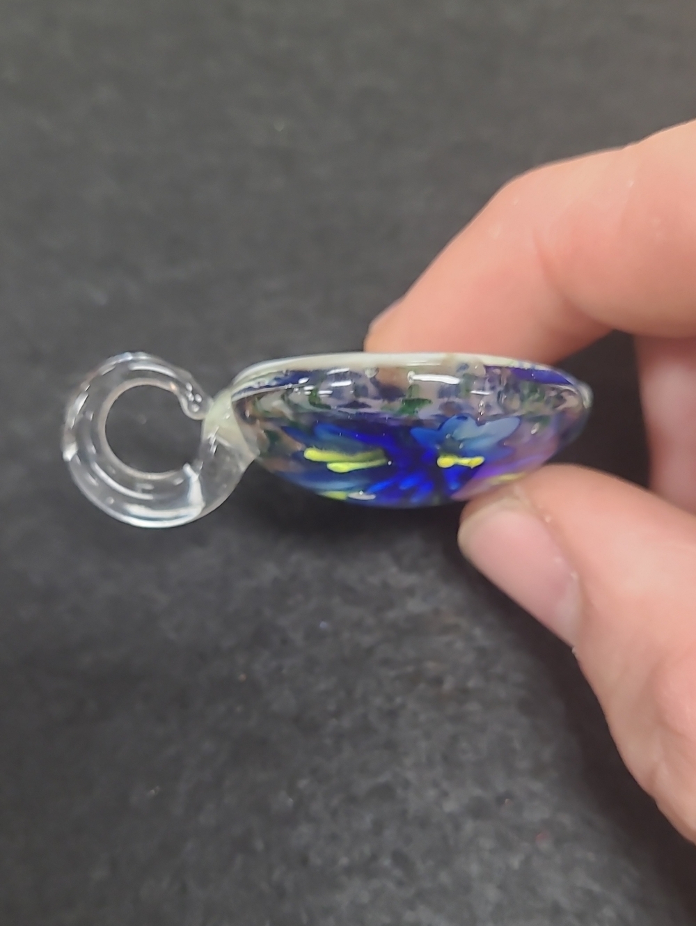 Blue Glass Flower Pendant - Picture 3 of 4